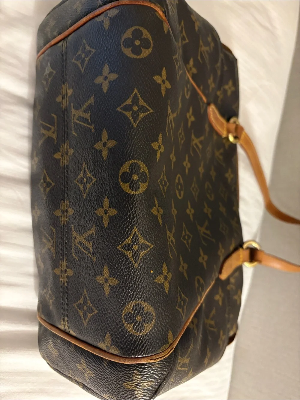Authentic Louis Vuitton Monogram TotallyPM Canvas Shoulder Tote in Brown and Tan